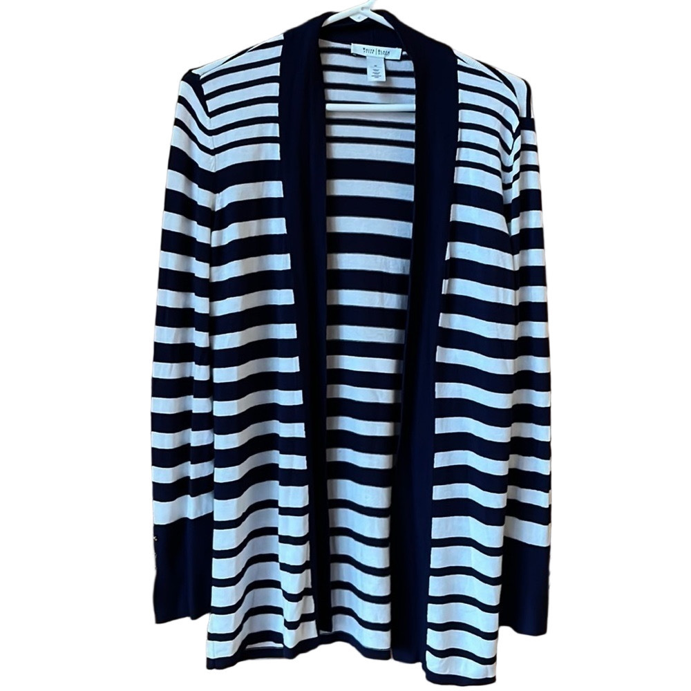 WHBM Open Striped Cardigan Sweater - Size Medium